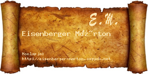 Eisenberger Márton névjegykártya